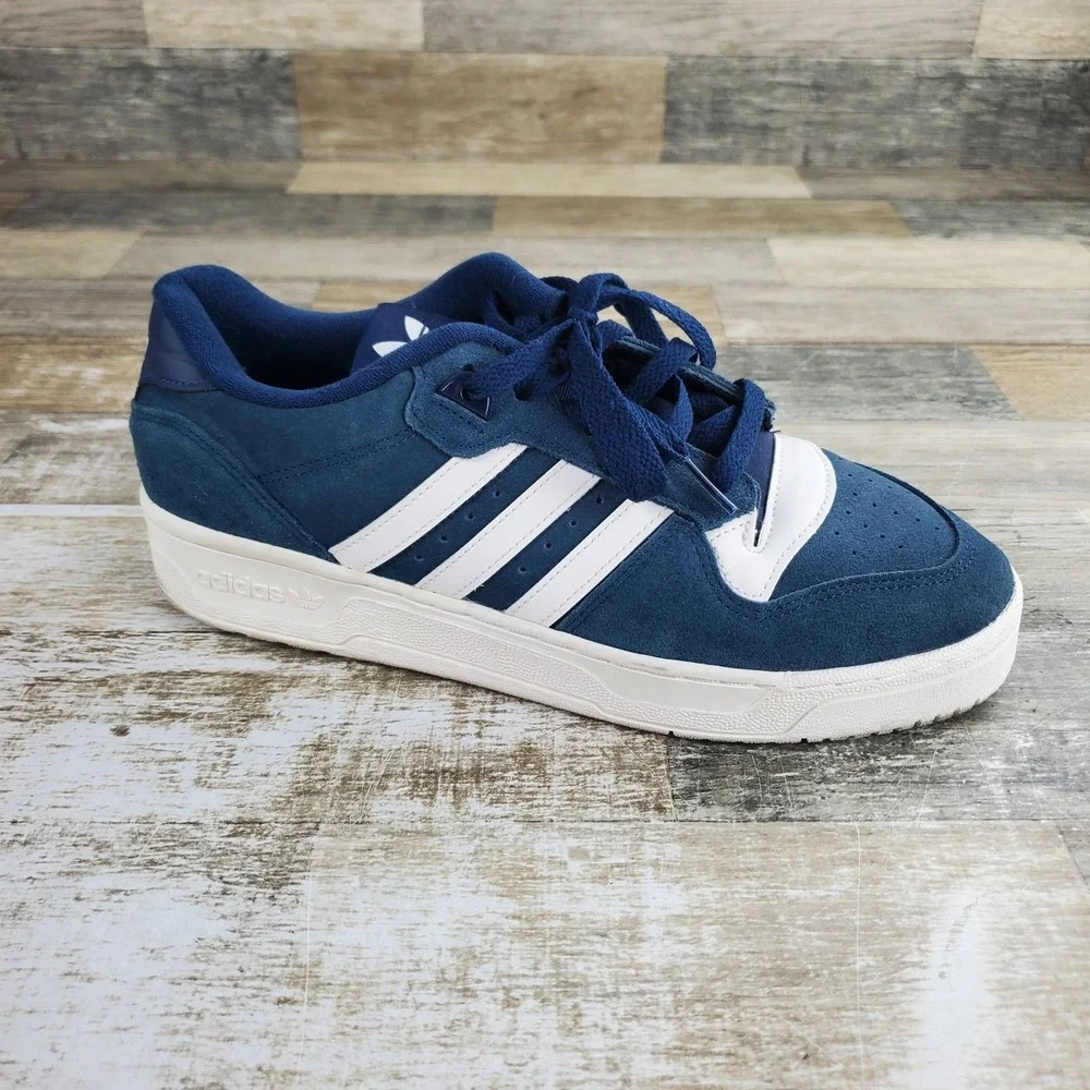 Adidas Rivalry Low Mens Shoes Sz 9.5 Running Collegiate Navy Cloud White Sneaker